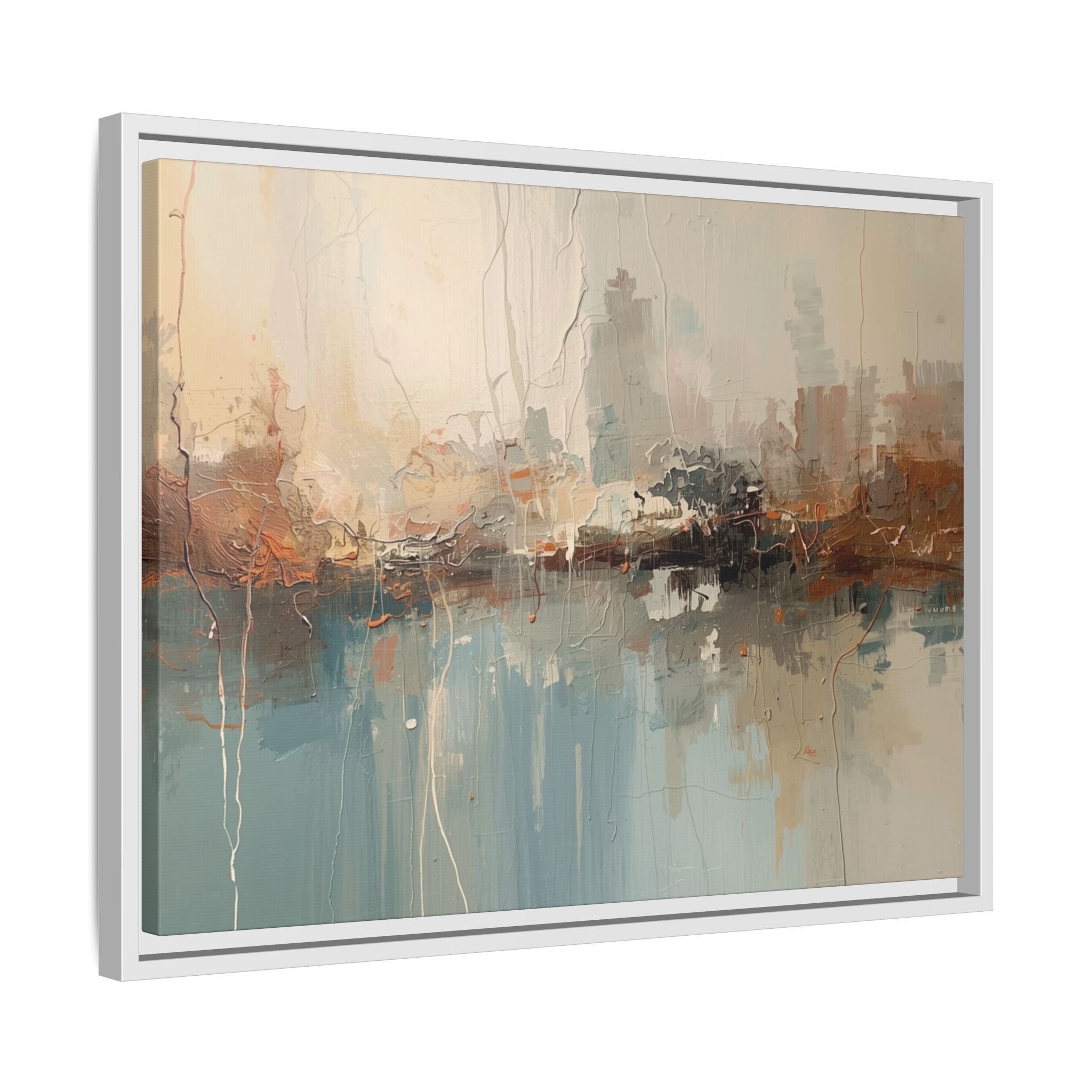 Serene Watercolour Abstract Canvas Print – Matte Framed Wall Art