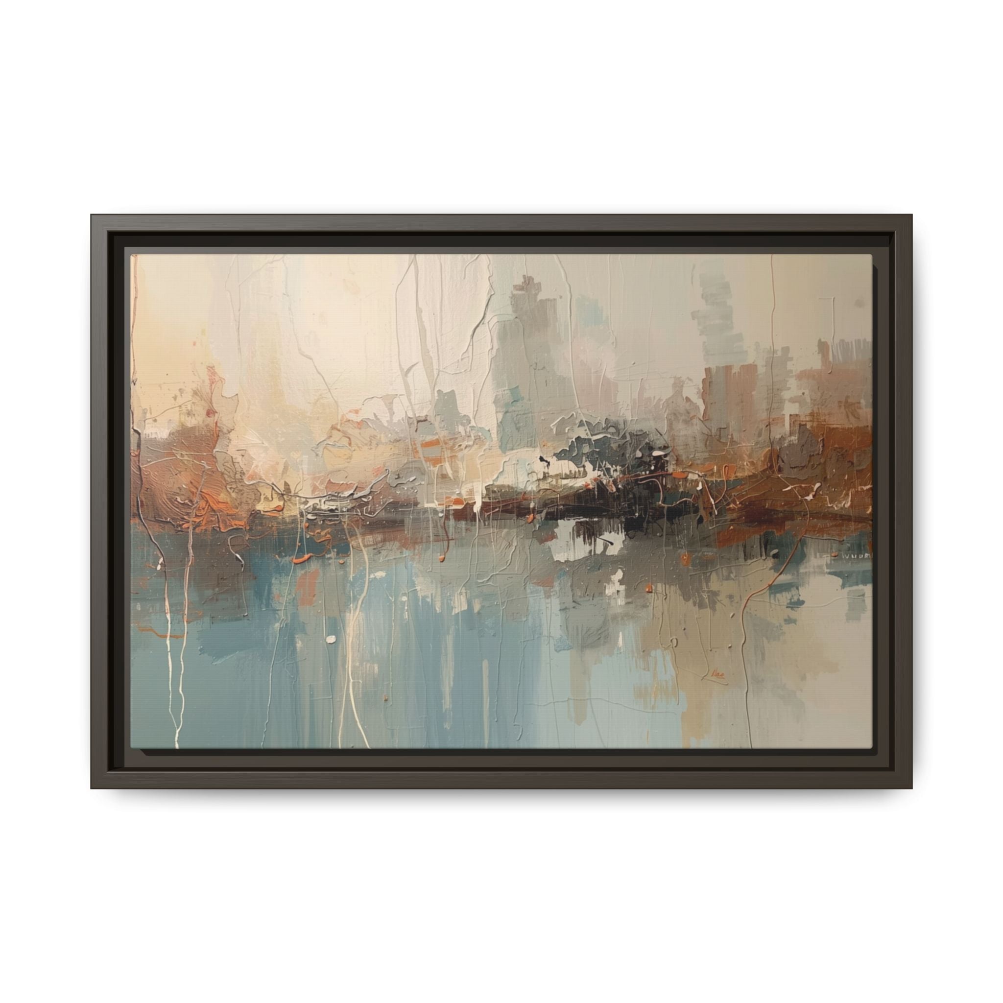 Serene Watercolour Abstract Canvas Print – Matte Framed Wall Art