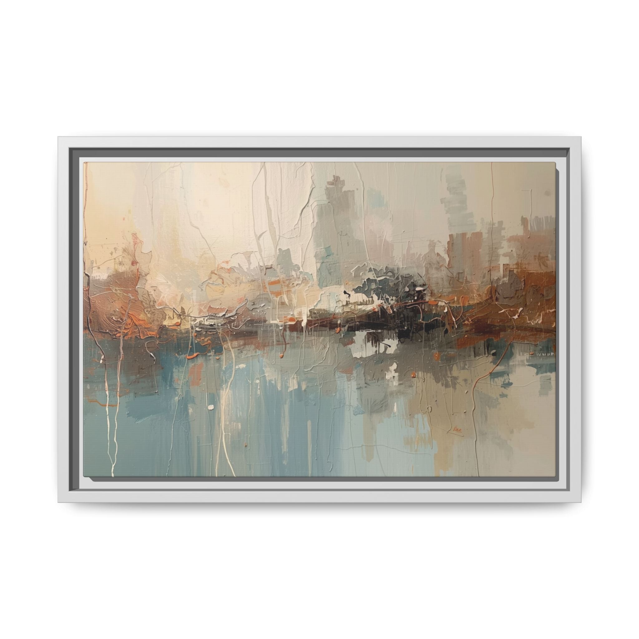 Serene Watercolour Abstract Canvas Print – Matte Framed Wall Art