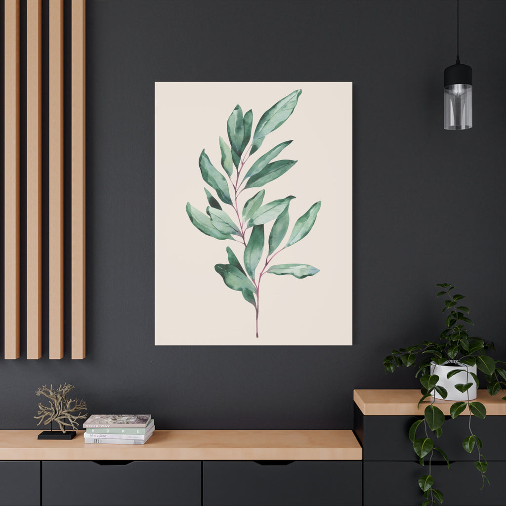 Eucalyptus Watercolor Canvas Wall Art — Matte Stretched 1.25"
