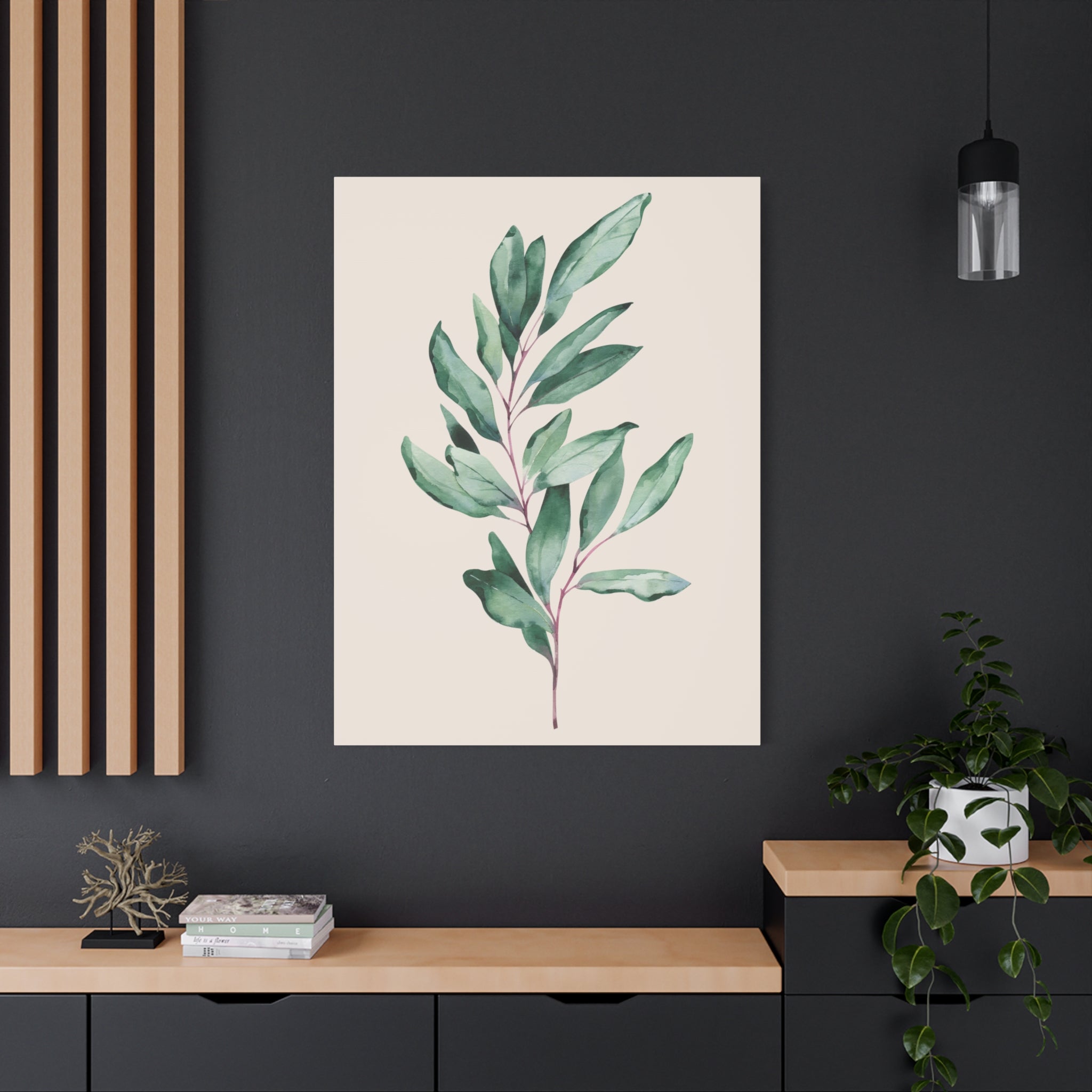 Eucalyptus Watercolor Canvas Wall Art — Matte Stretched 1.25"