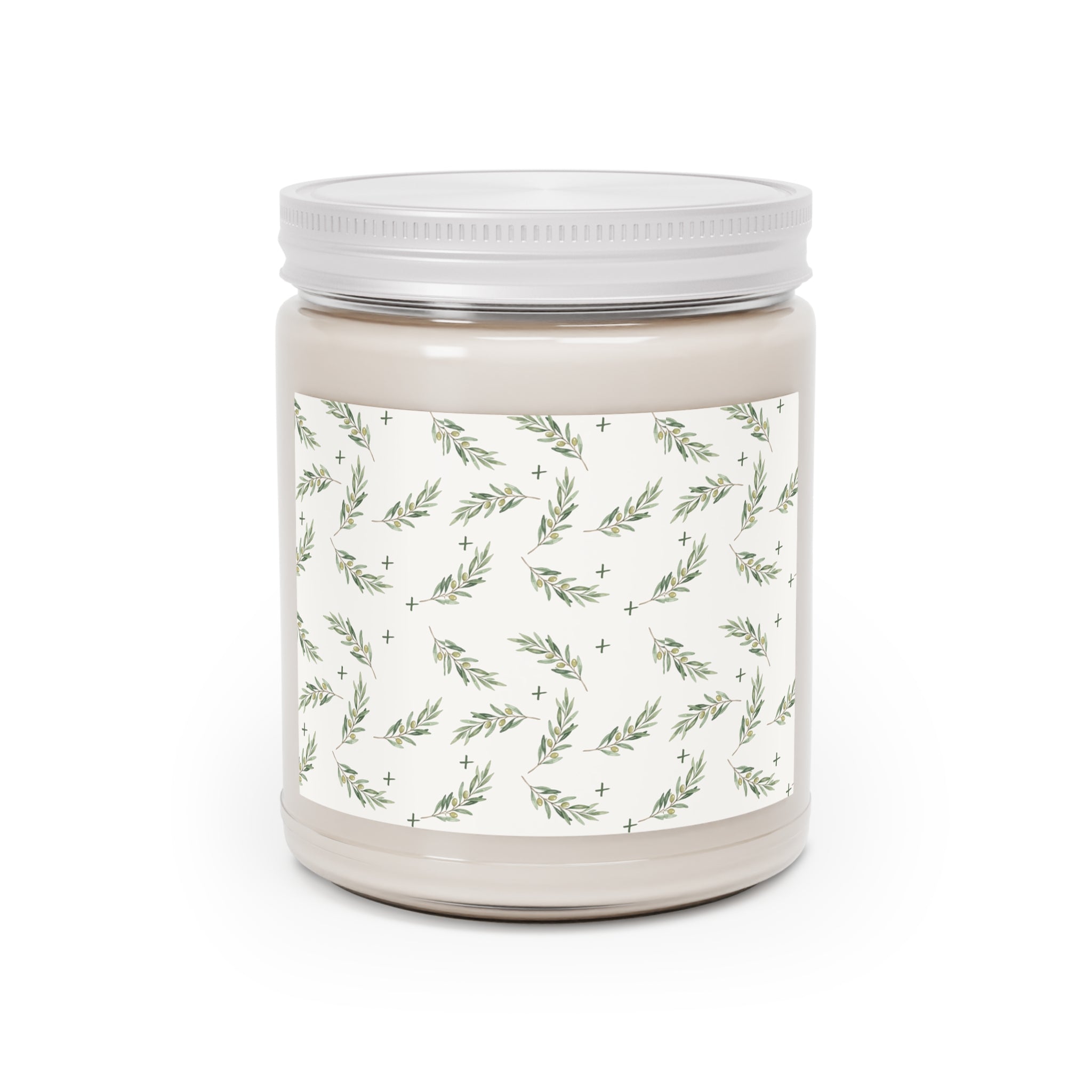 Olive Branch Soy Candle — 9oz Scented Soy Candle with White Lid