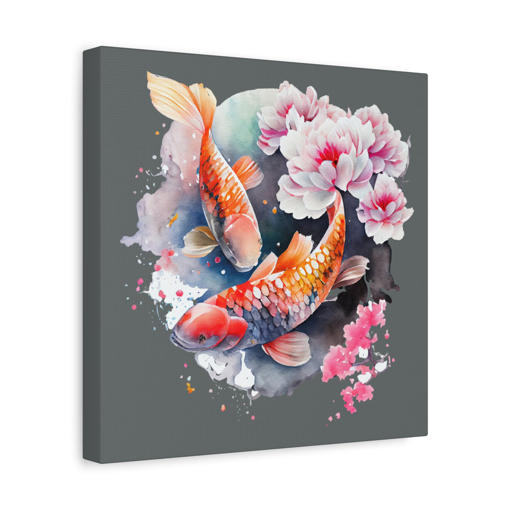 Koi Fish Watercolor Canvas Wall Art — Matte Stretched Canvas