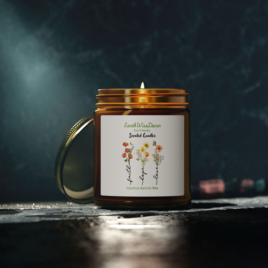 Floral Motivational Coconut Apricot Candle (4oz & 9oz)
