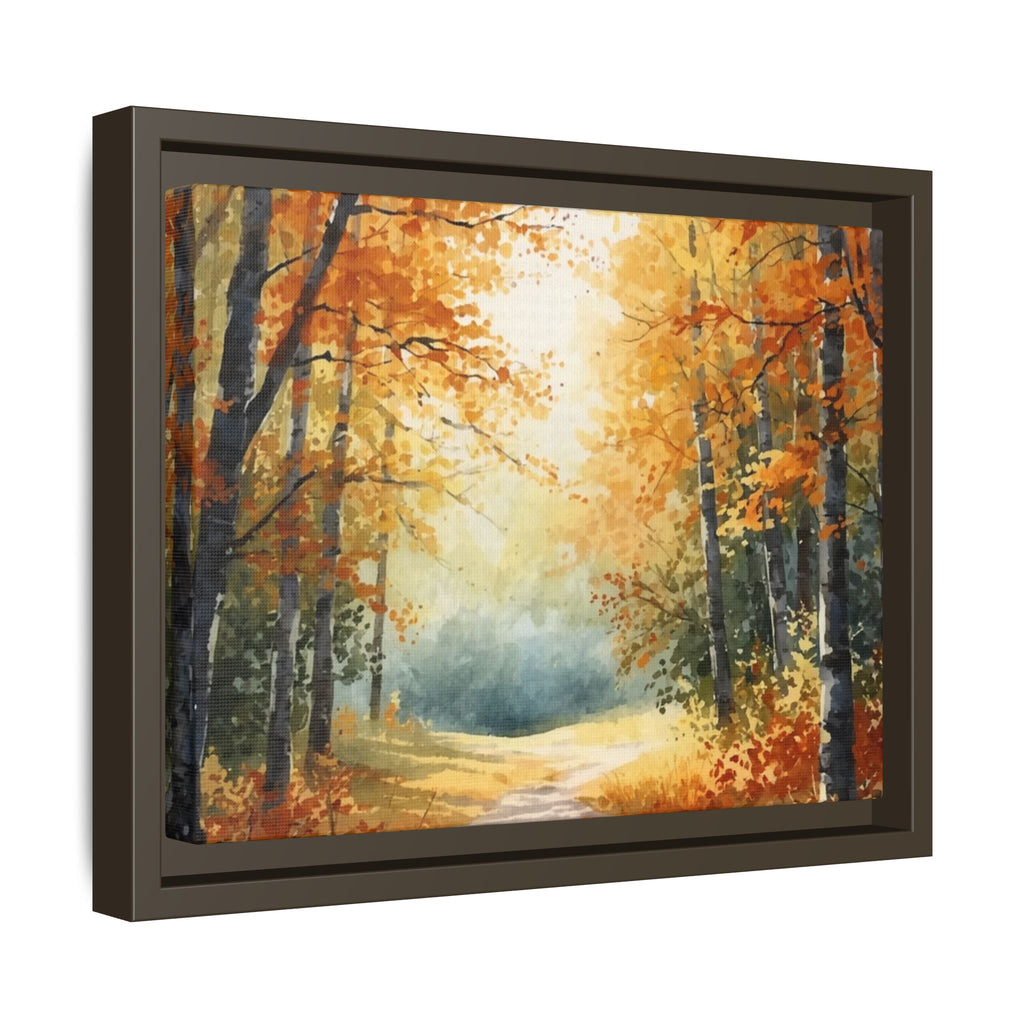 Autumn Forest Framed Canvas Wall Art — Matte Multi-Color