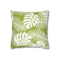 Tropical Leaf Pattern Square Pillowcase — Botanical Tropical Pillowcase