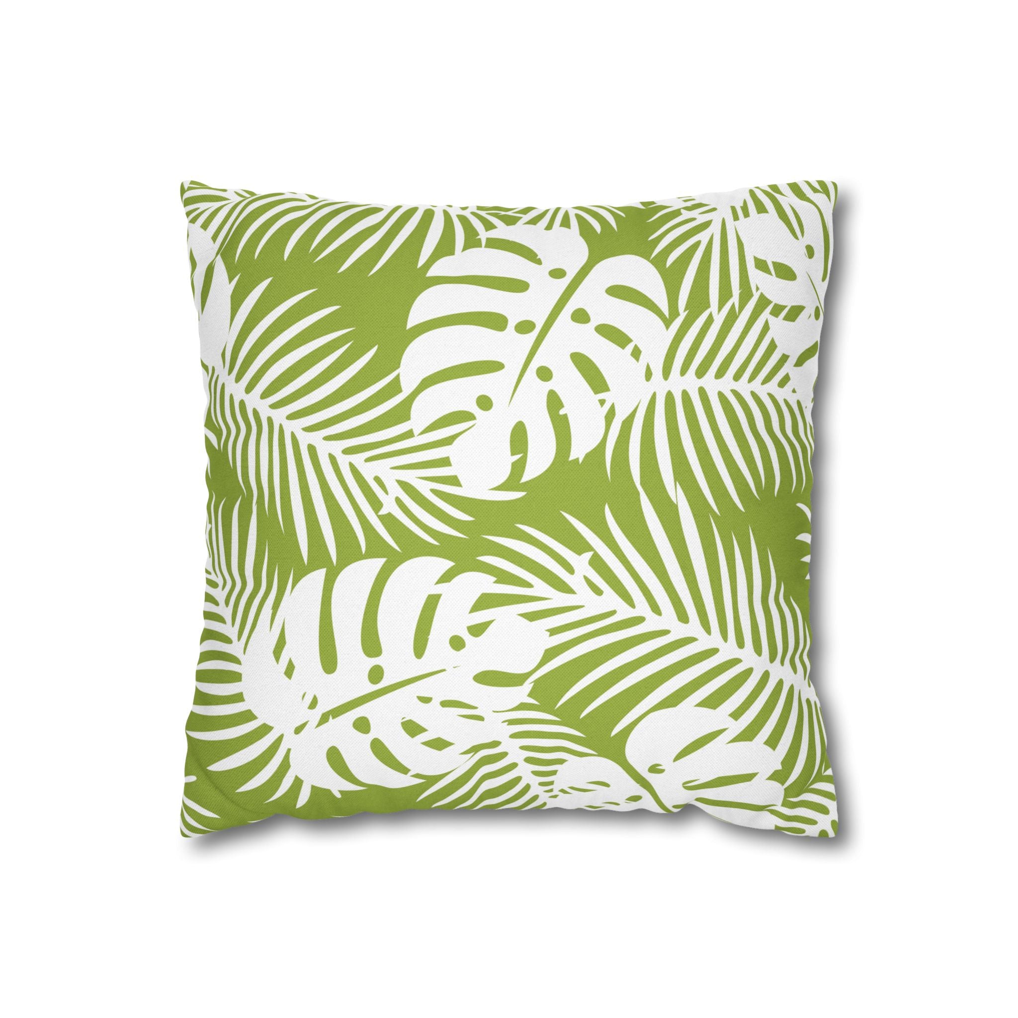 Tropical Leaf Pattern Square Pillowcase — Botanical Tropical Pillowcase
