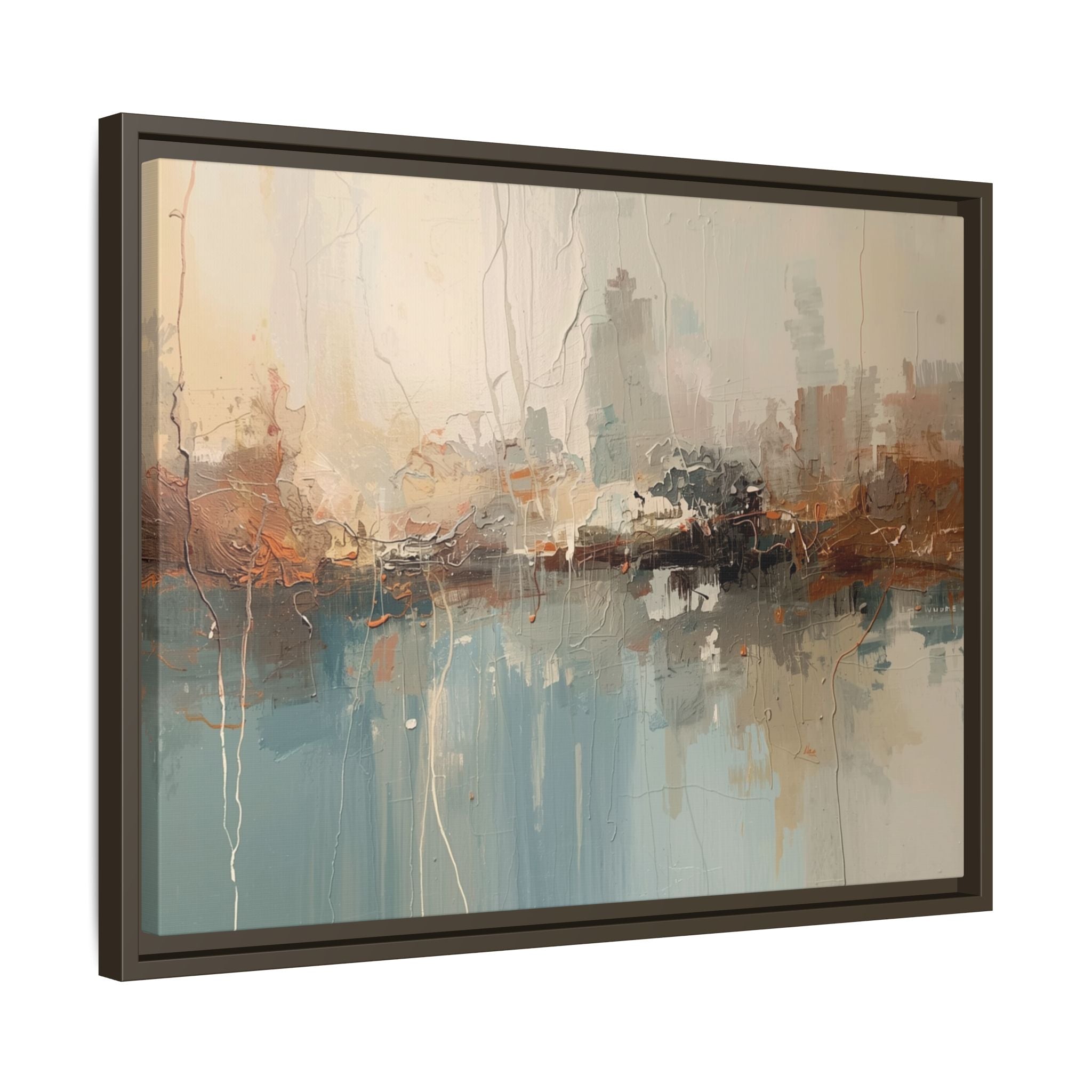 Serene Watercolour Abstract Canvas Print – Matte Framed Wall Art
