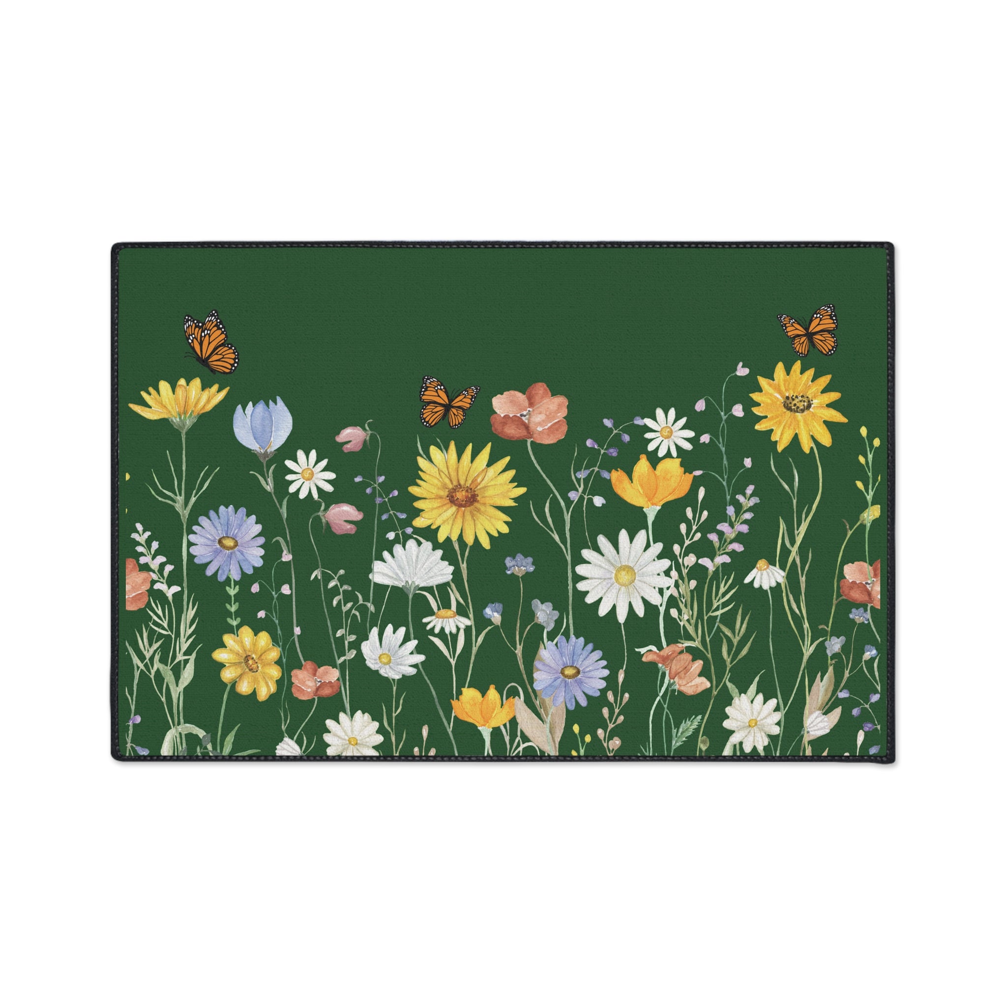Wildflower & Butterfly Heavy Duty Floor Mat — Garden Welcome Door Rug