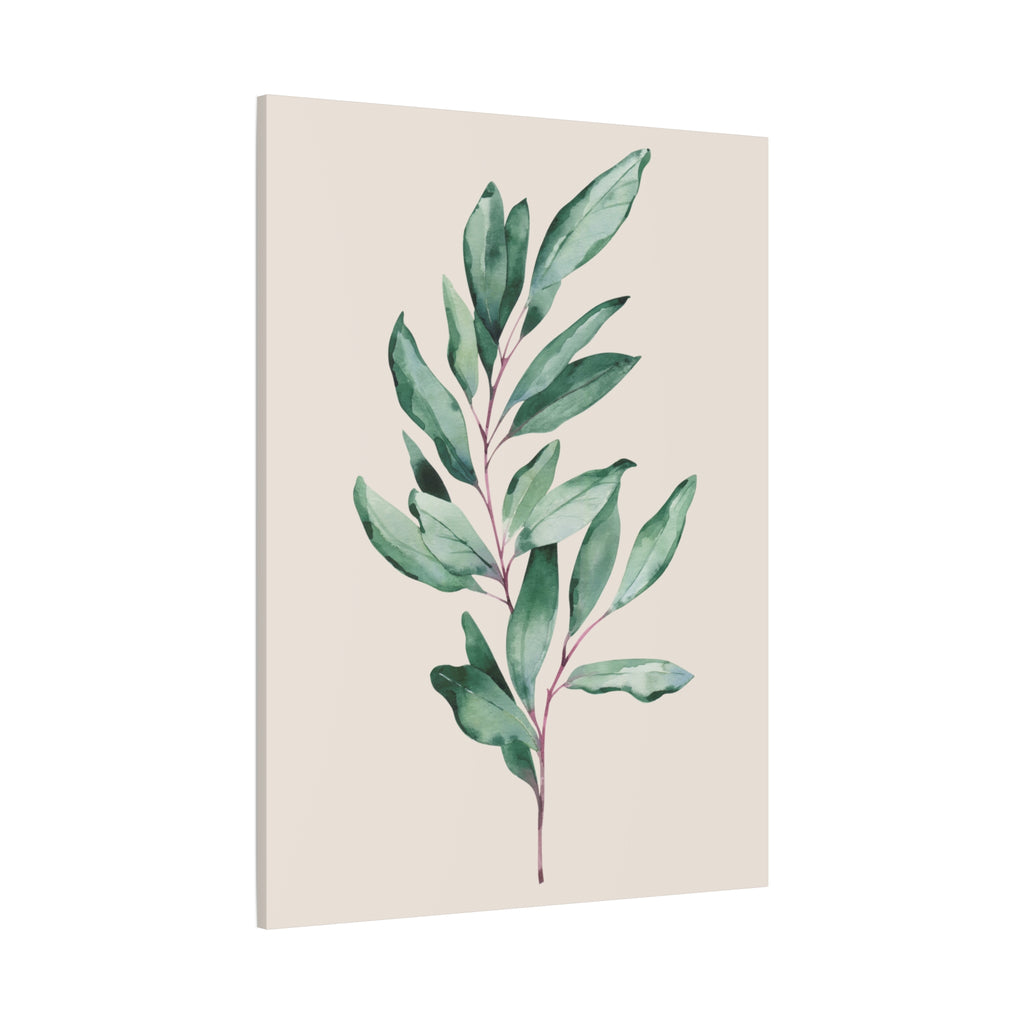 Eucalyptus Watercolor Canvas Wall Art — Matte Stretched 1.25"