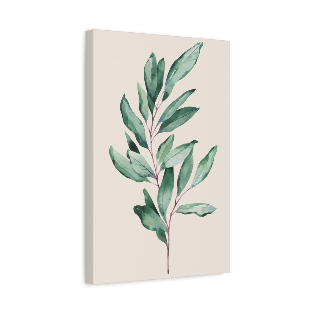 Eucalyptus Watercolor Canvas Wall Art — Matte Stretched 1.25"