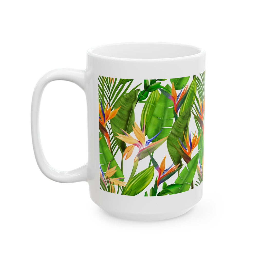 Bird of Paradise Strelitzia Ceramic Mug — Botanical Coffee Tea Cup (11oz/15oz)