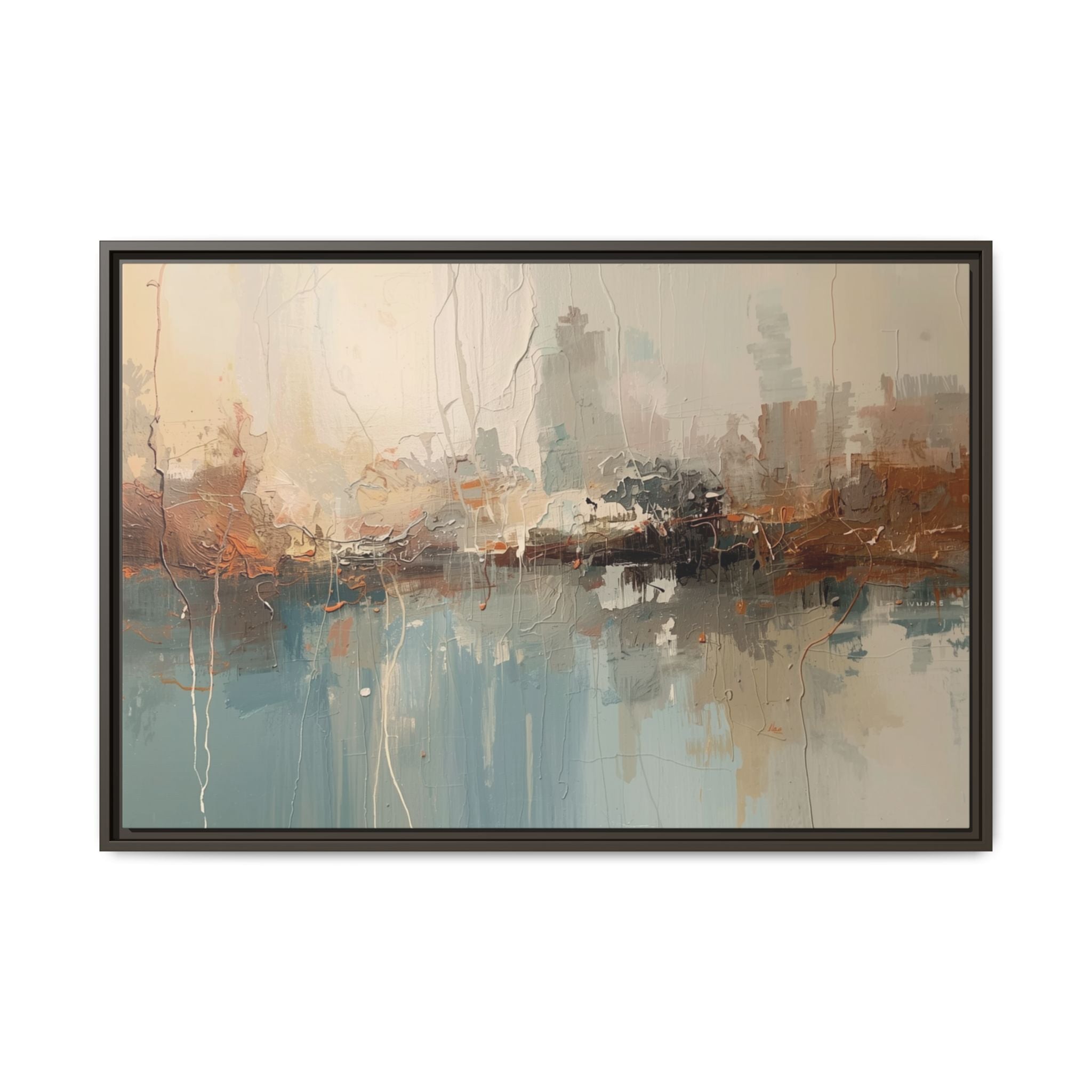 Serene Watercolour Abstract Canvas Print – Matte Framed Wall Art