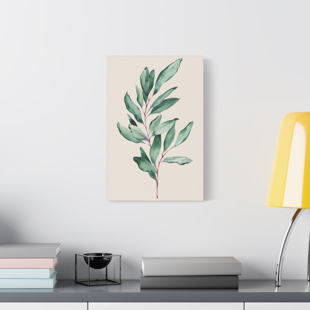 Eucalyptus Watercolor Canvas Wall Art — Matte Stretched 1.25"