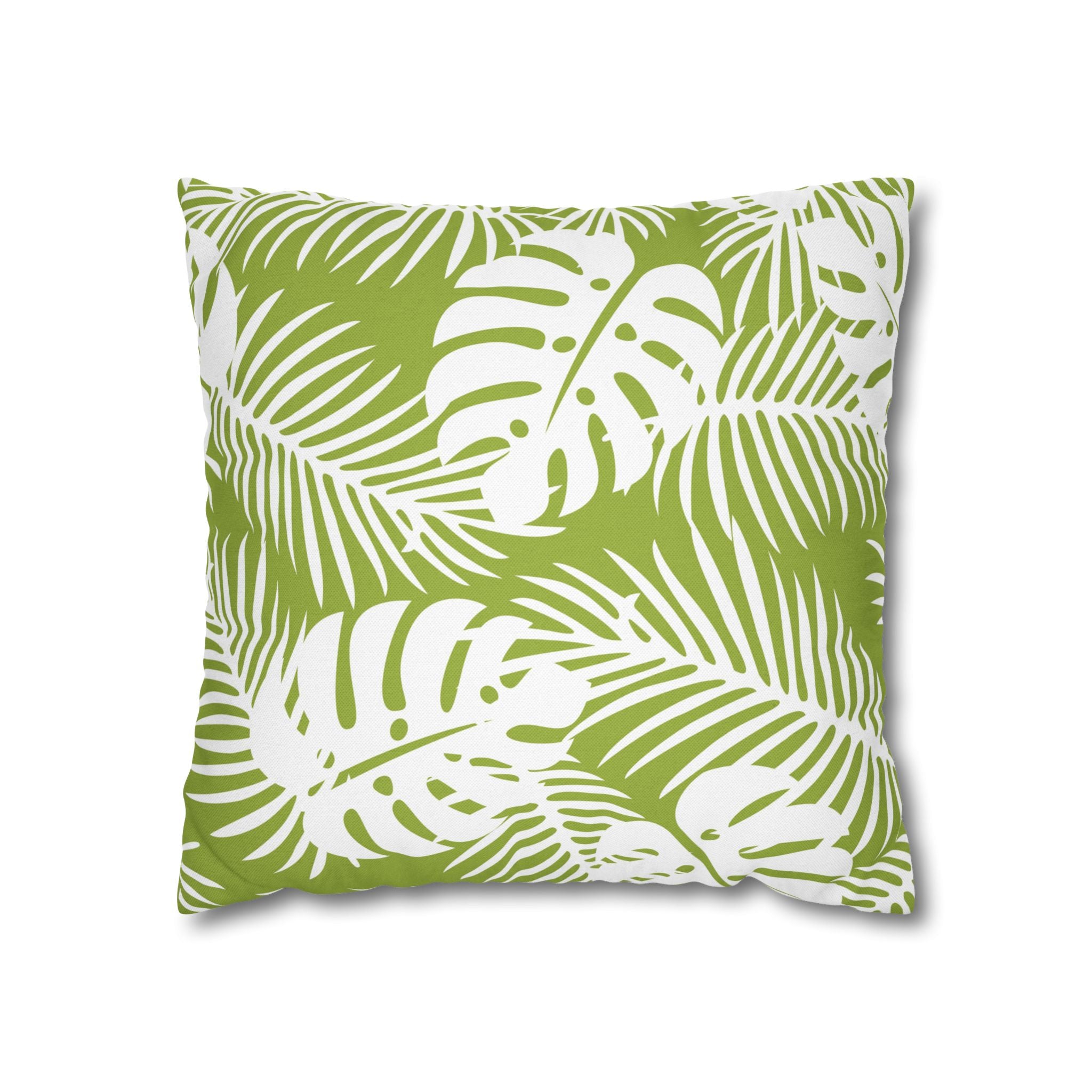 Tropical Leaf Pattern Square Pillowcase — Botanical Tropical Pillowcase