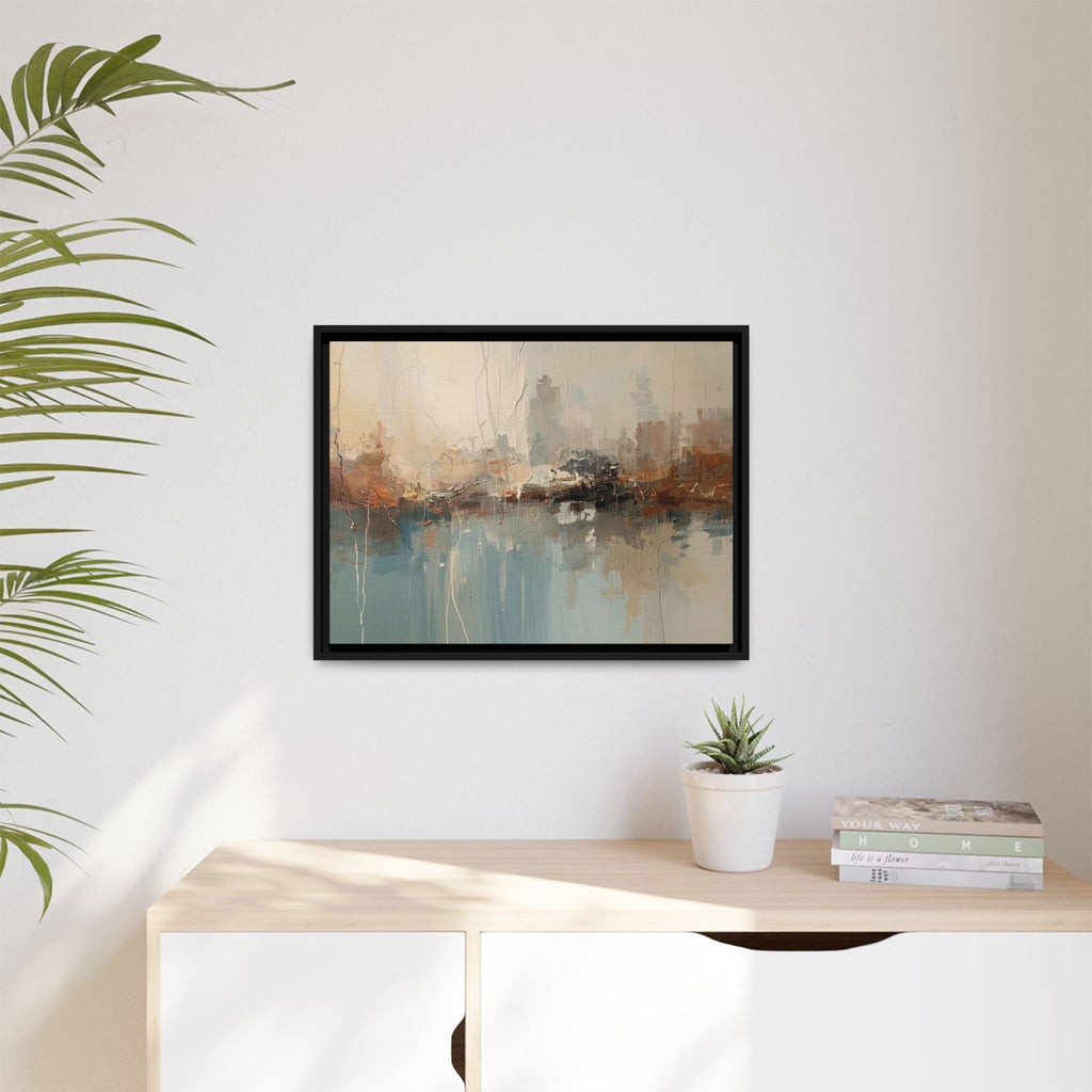 Serene Watercolour Abstract Canvas Print – Matte Framed Wall Art