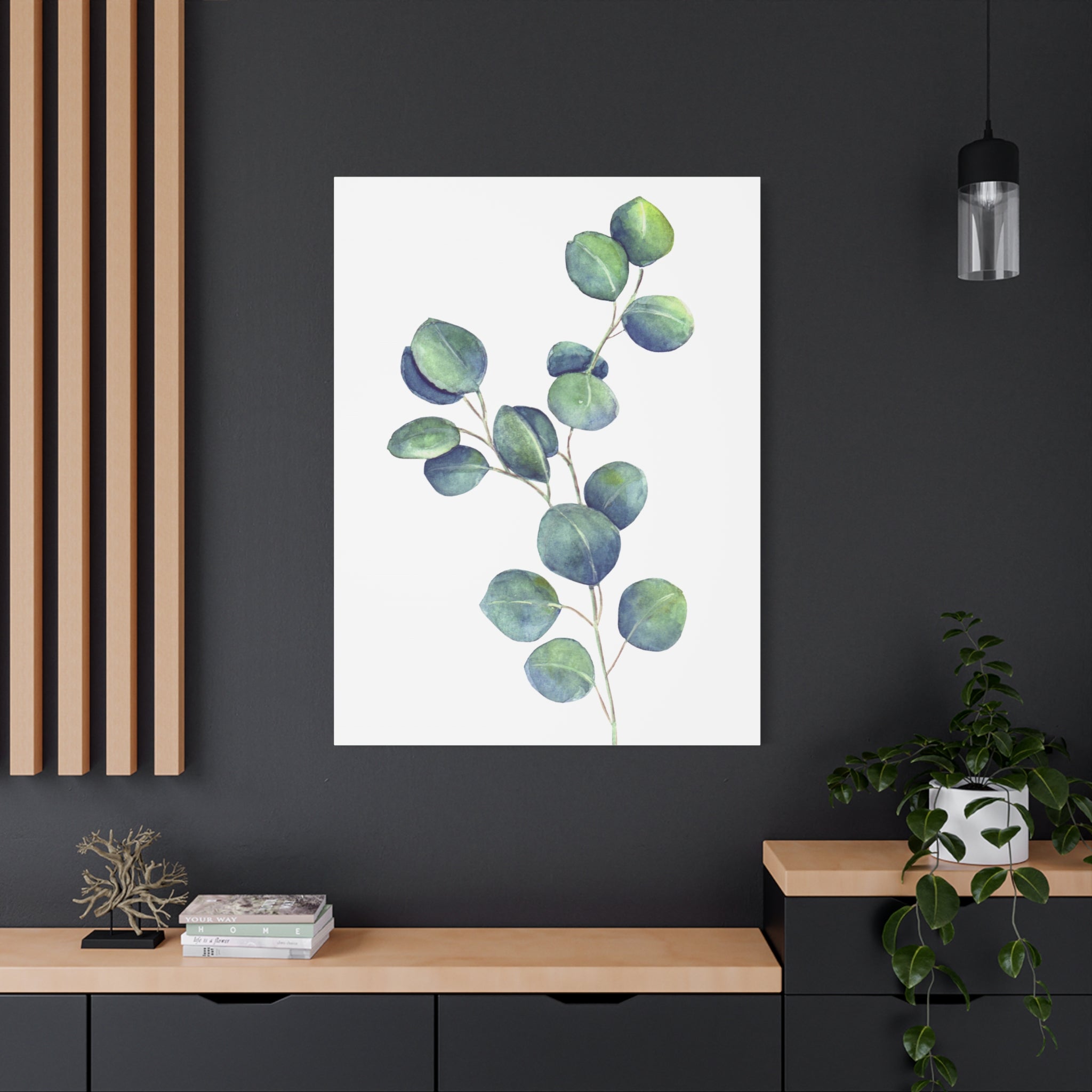 Eucalyptus Watercolor Canvas Print — Stretched Matte Wall Art