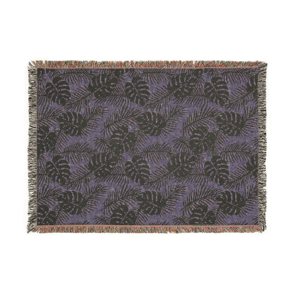 Palm Leaf Woven Blanket — Tropical Botanical Throw