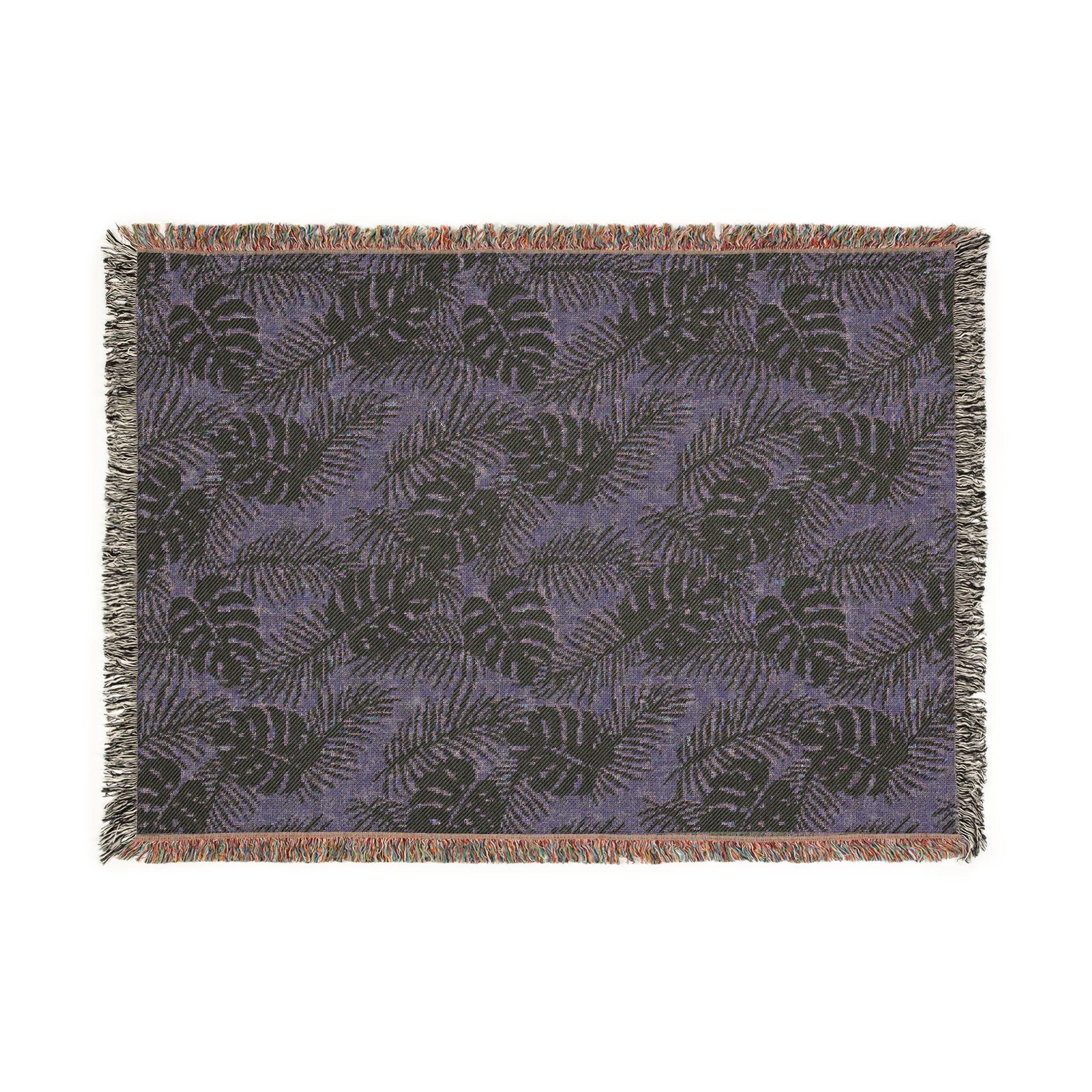 Palm Leaf Woven Blanket — Tropical Botanical Throw