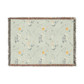 Floral Woven Blanket — Reversible Vintage Botanical Throw for Living Room & Bedroom
