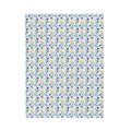 Floral Velveteen Plush Blanket — Blue & Yellow Botanical Throw