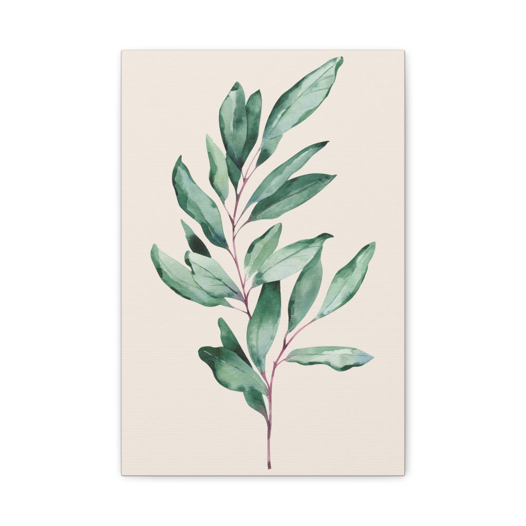 Eucalyptus Watercolor Canvas Wall Art — Matte Stretched 1.25"