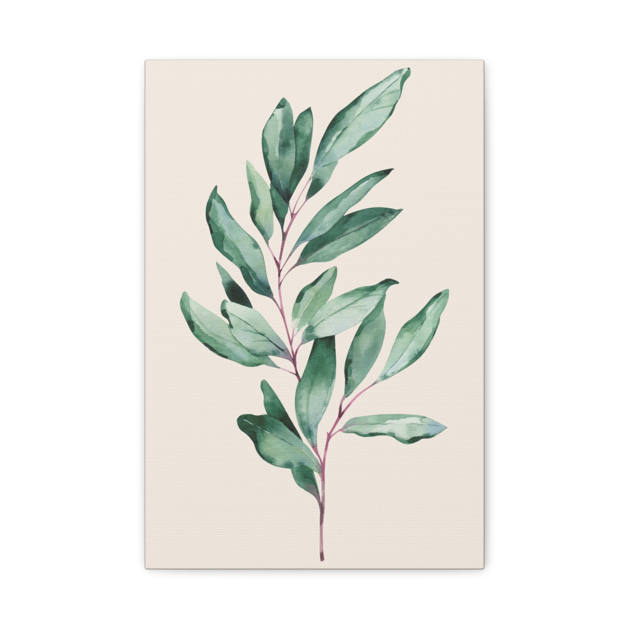Eucalyptus Watercolor Canvas Wall Art — Matte Stretched 1.25"