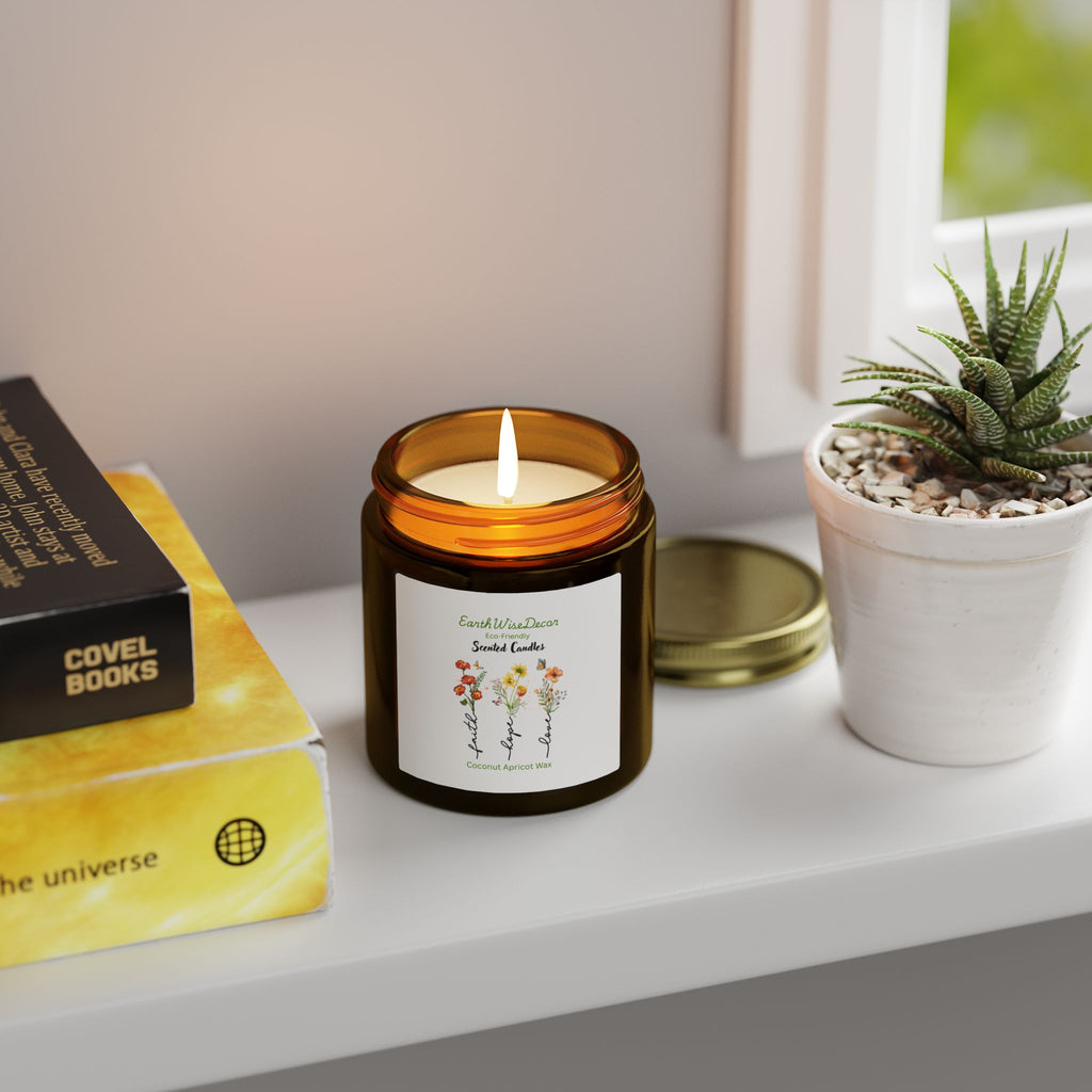 Floral Motivational Coconut Apricot Candle (4oz & 9oz)