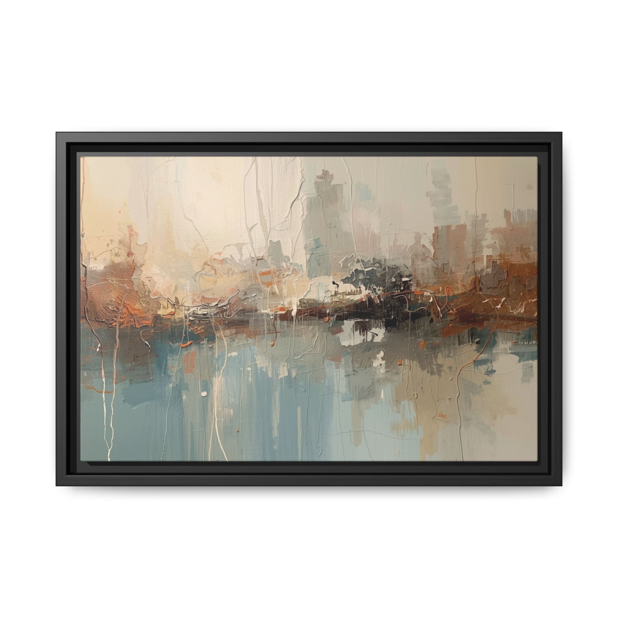 Serene Watercolour Abstract Canvas Print – Matte Framed Wall Art