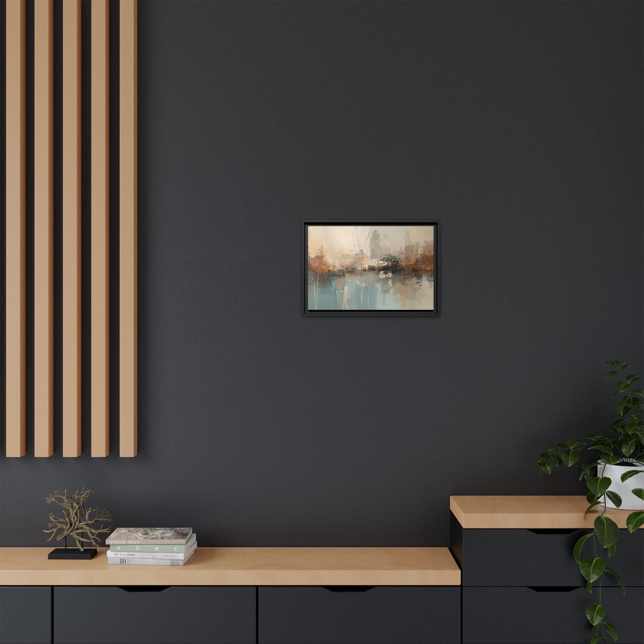 Serene Watercolour Abstract Canvas Print – Matte Framed Wall Art