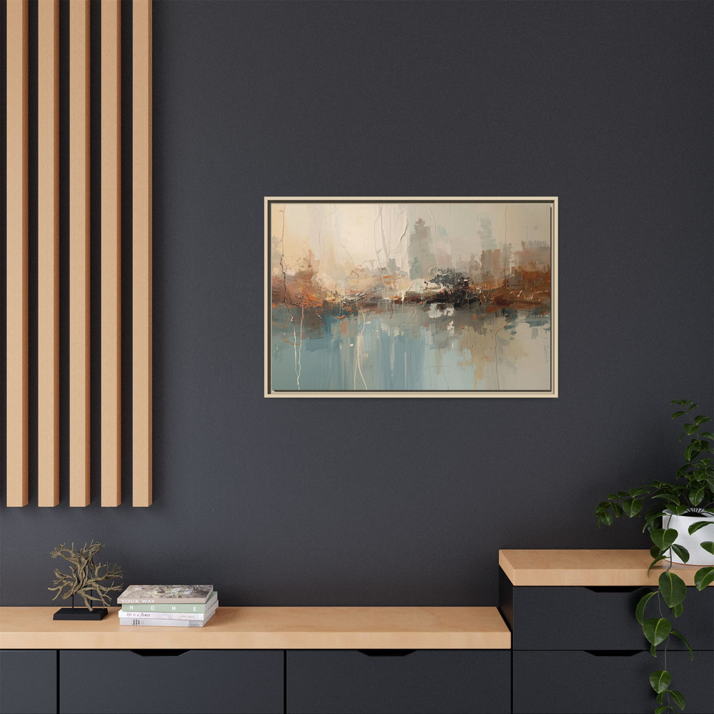 Serene Watercolour Abstract Canvas Print – Matte Framed Wall Art