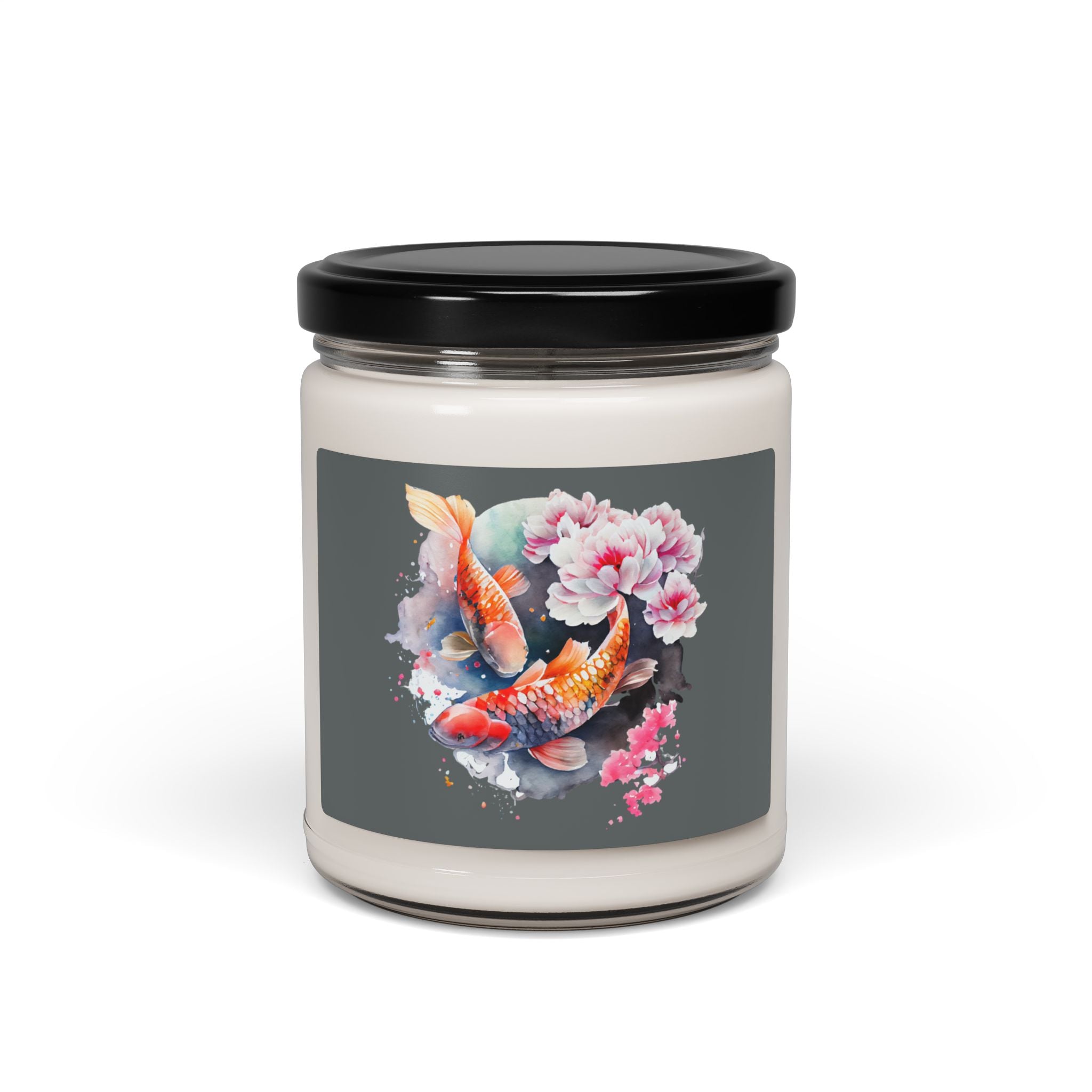 Koi Fish & Floral Scented Soy Candle — 9oz Aromatherapy Candle