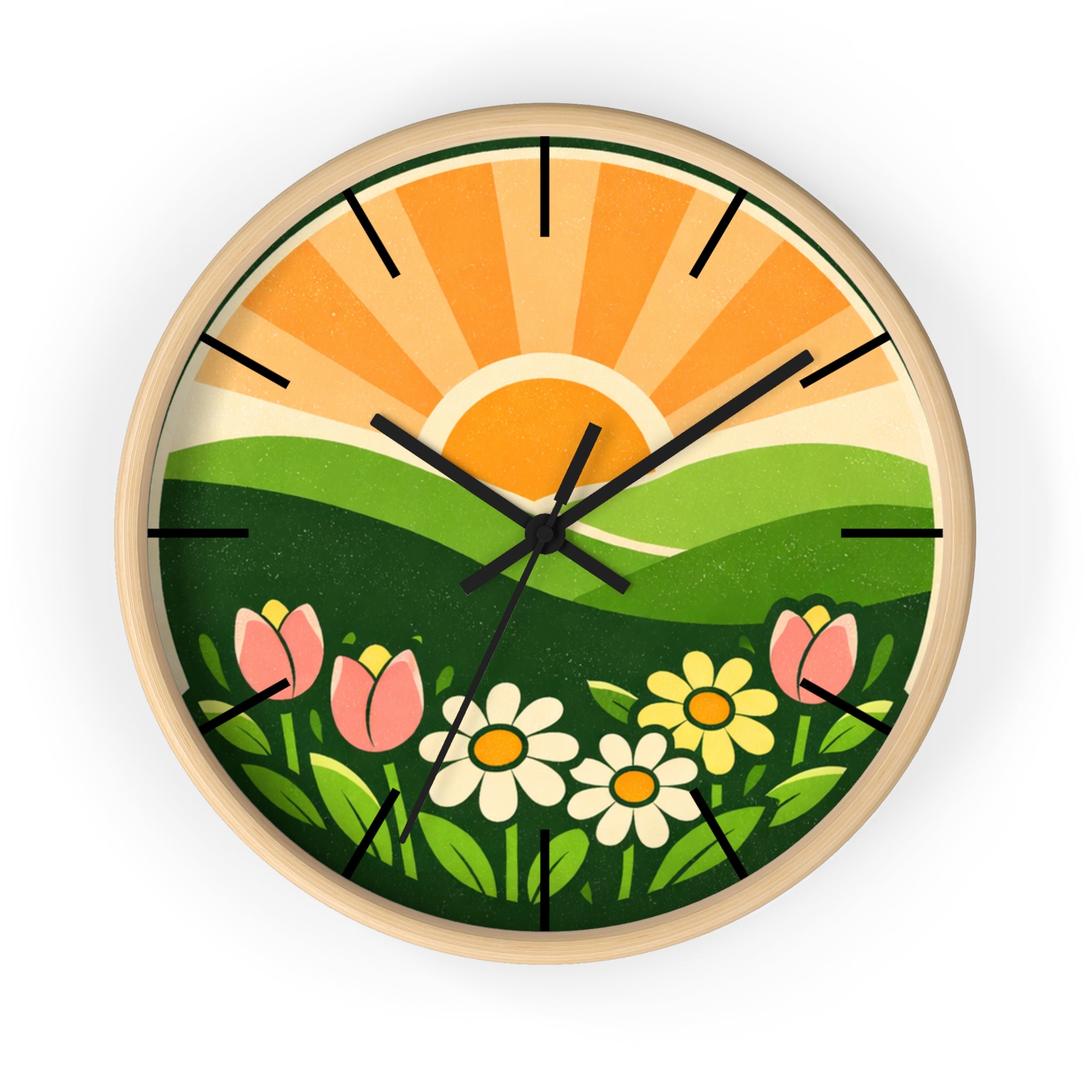 Boho Sunrise Wall Clock — Bohemian Sunrise Decorative Clock
