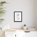 Minimal Floral Line Art Framed Canvas — Matte Multi-Color