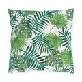 Tropical Palm Print Outdoor Pillow – Green Leaf & Striped Patio Cushion