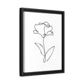 Minimal Line Art Flower Matte Canvas Framed Print