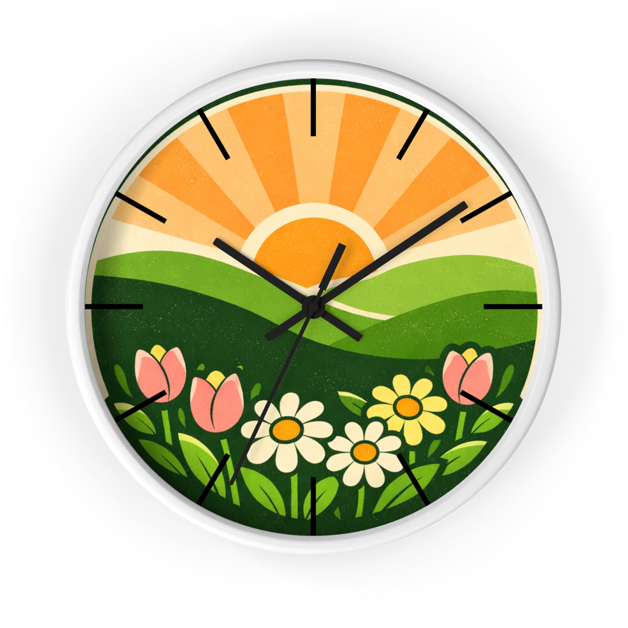 Boho Sunrise Wall Clock — Bohemian Sunrise Decorative Clock