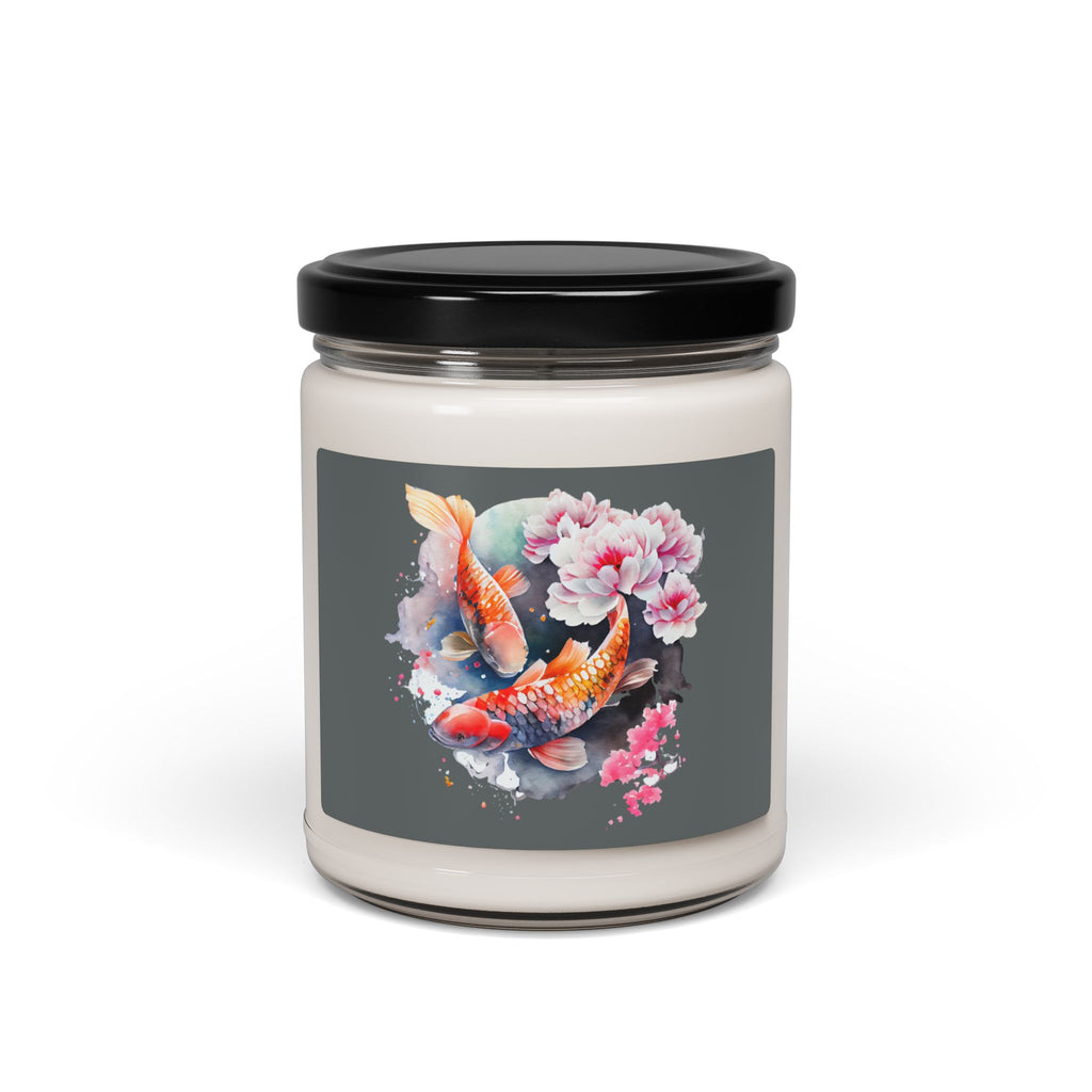 Koi Fish & Floral Scented Soy Candle — 9oz Aromatherapy Candle