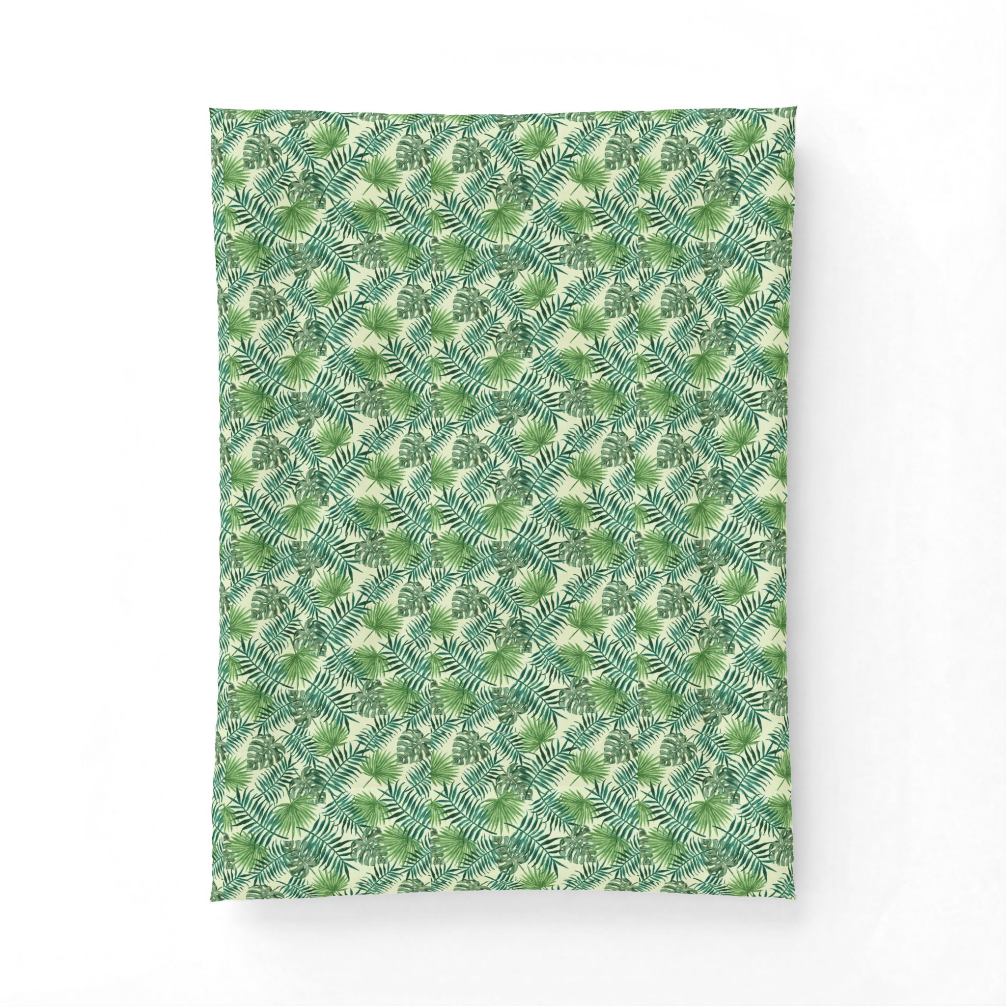 Palm Leaf Botanical Cotton Comforter — Tropical Leaf Print Bedding