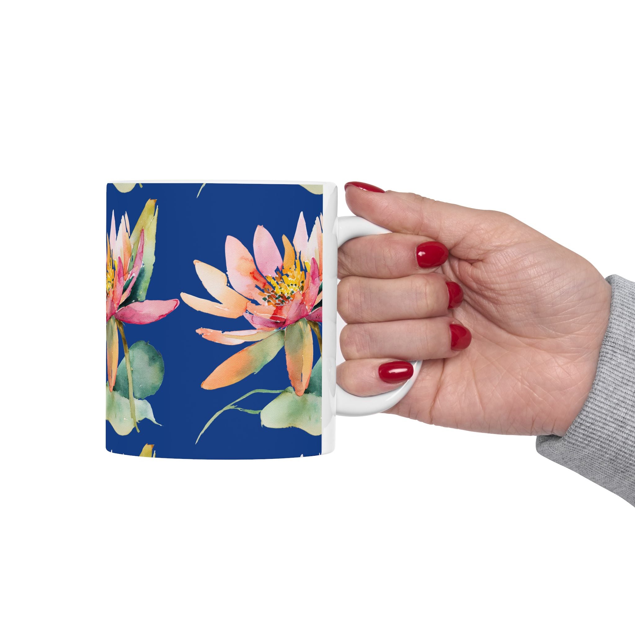 Waterlily Ceramic Coffee Mug – Floral Waterlily 11oz & 15oz Tea Cup