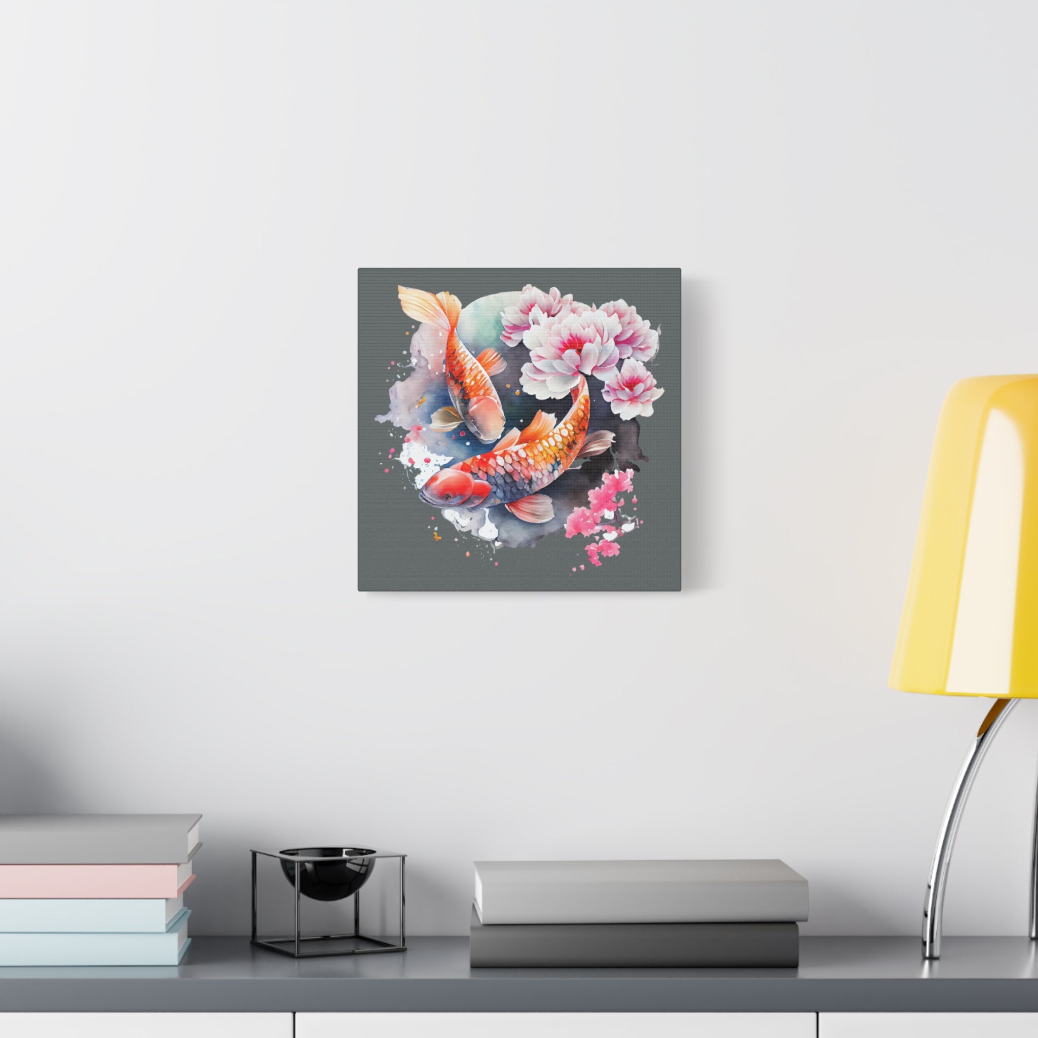 Koi Fish Watercolor Canvas Wall Art — Matte Stretched Canvas