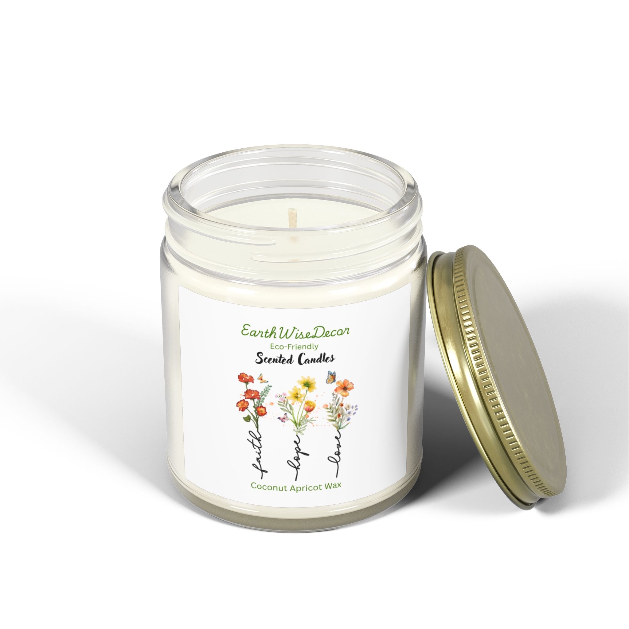 Floral Motivational Coconut Apricot Candle (4oz & 9oz)