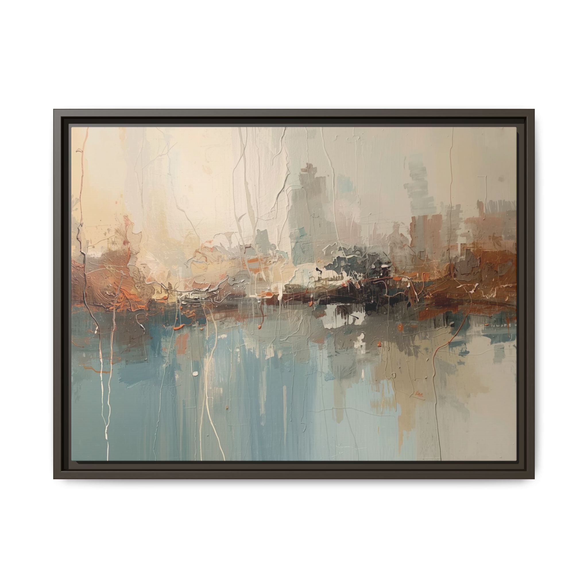 Serene Watercolour Abstract Canvas Print – Matte Framed Wall Art