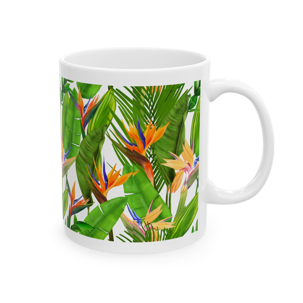 Bird of Paradise Strelitzia Ceramic Mug — Botanical Coffee Tea Cup (11oz/15oz)