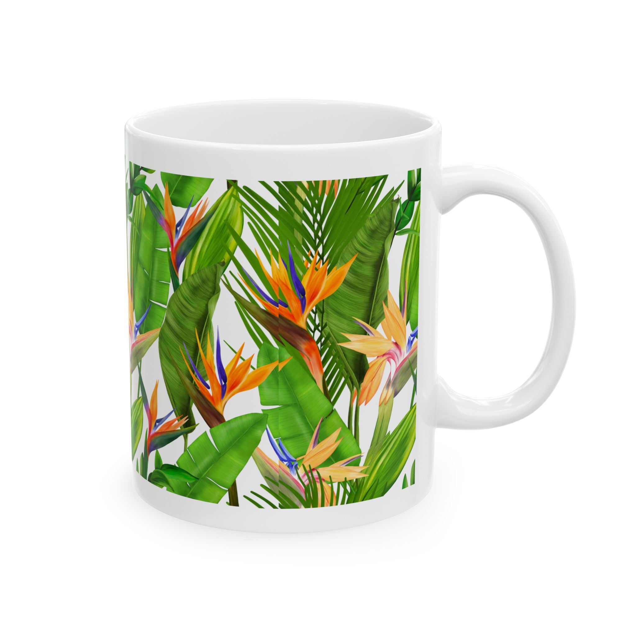 Bird of Paradise Strelitzia Ceramic Mug — Botanical Coffee Tea Cup (11oz/15oz)