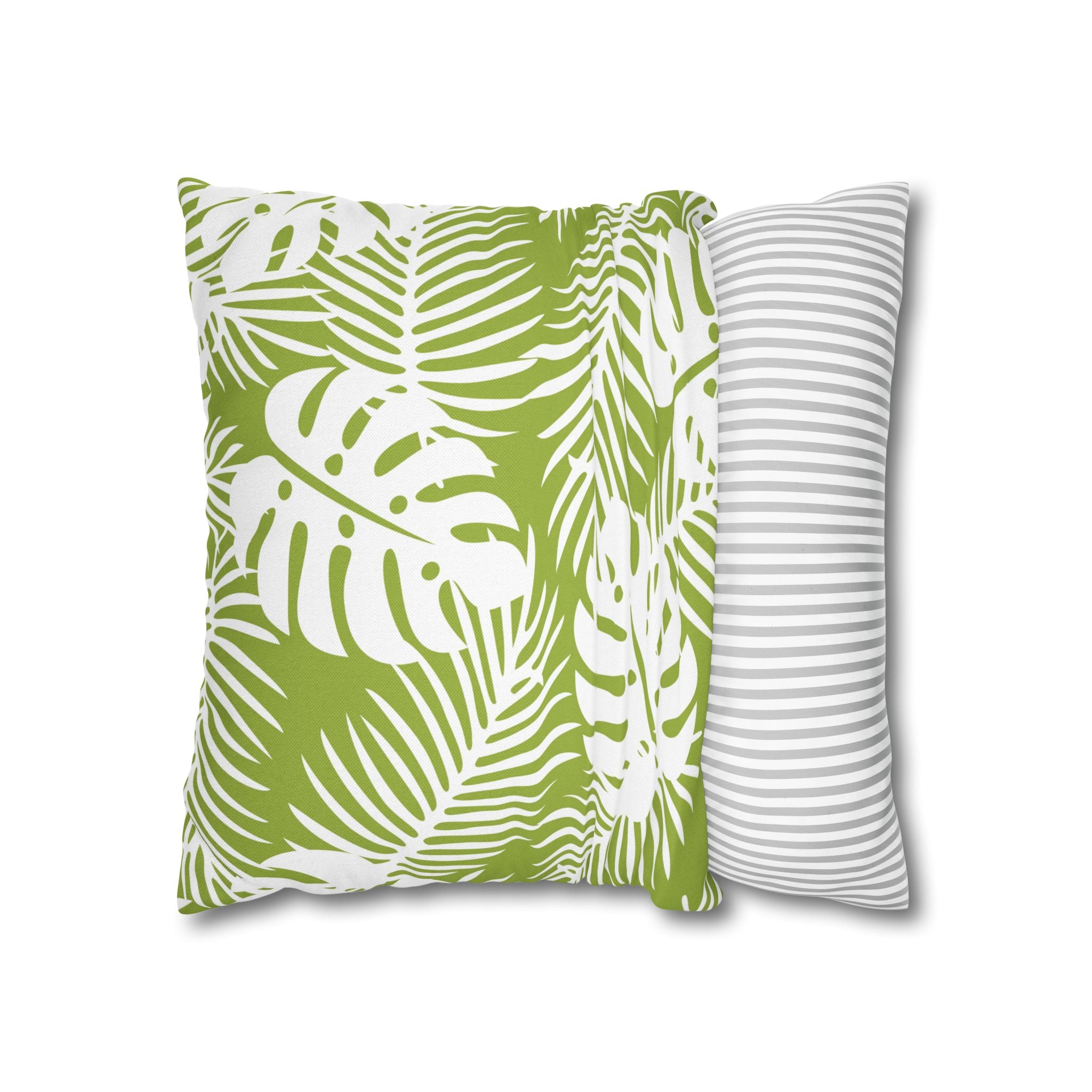 Tropical Leaf Pattern Square Pillowcase — Botanical Tropical Pillowcase