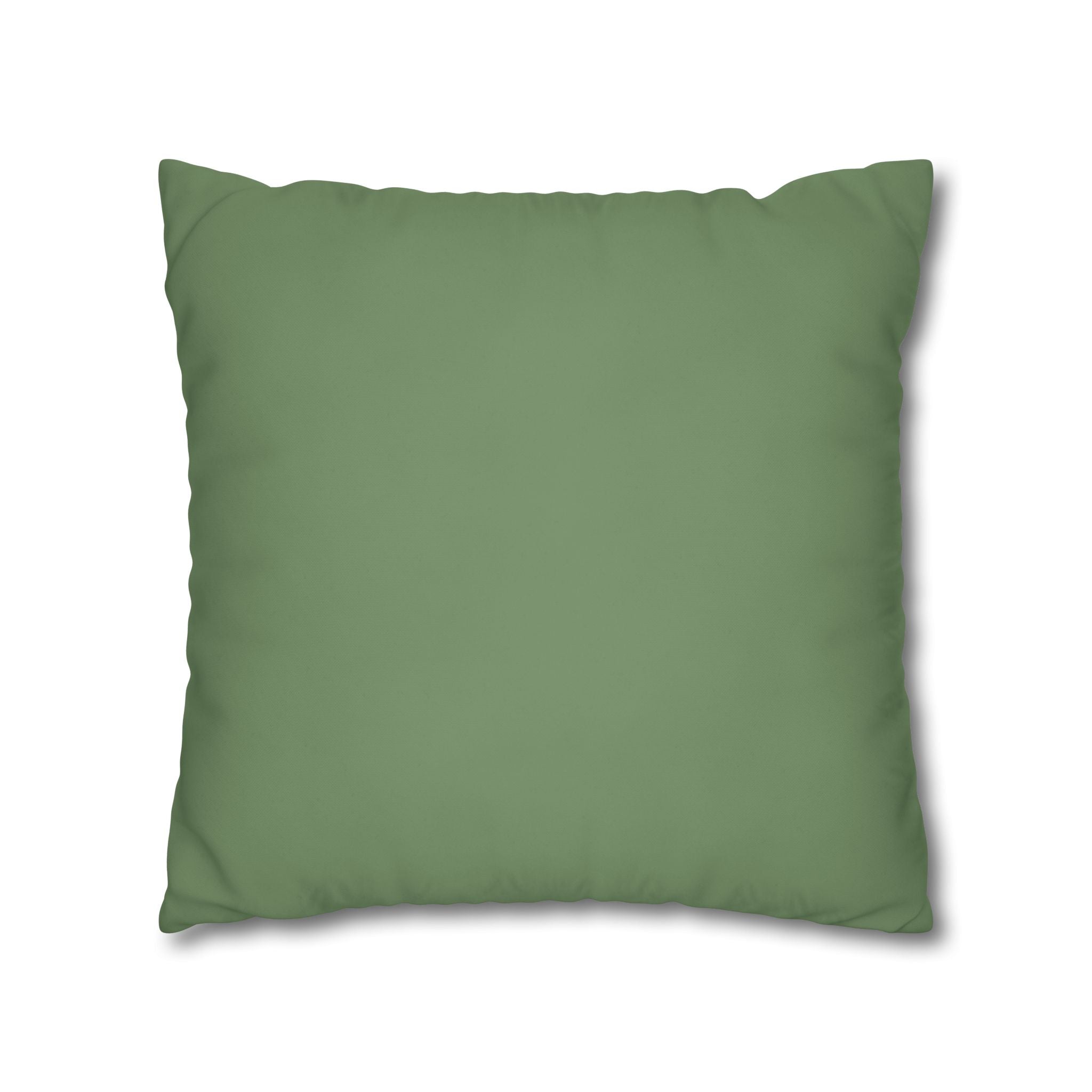 Botanical Poppies Floral Square Pillowcase — Green Floral Canvas Throw Pillow Cover