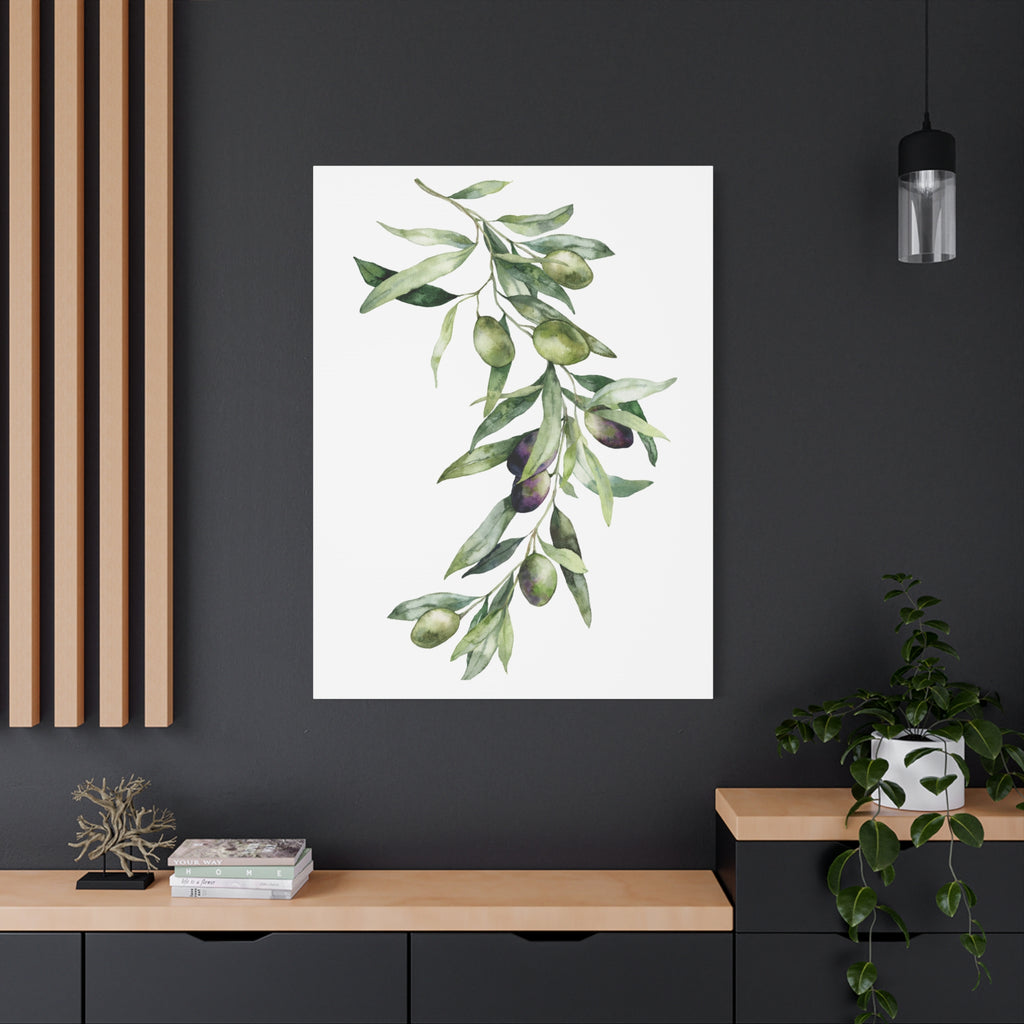 Olive Branch Canvas Wall Art — Matte Stretched Canvas