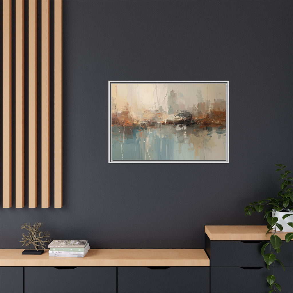 Serene Watercolour Abstract Canvas Print – Matte Framed Wall Art