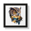 Double Exposure Owl Woodland Framed Poster